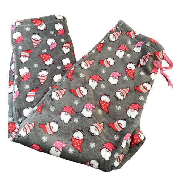 🍂PJ PLUSH Gnomes  Fleece Lounge PJ XL BOTTOMS NWOT - Picture 7 of 7